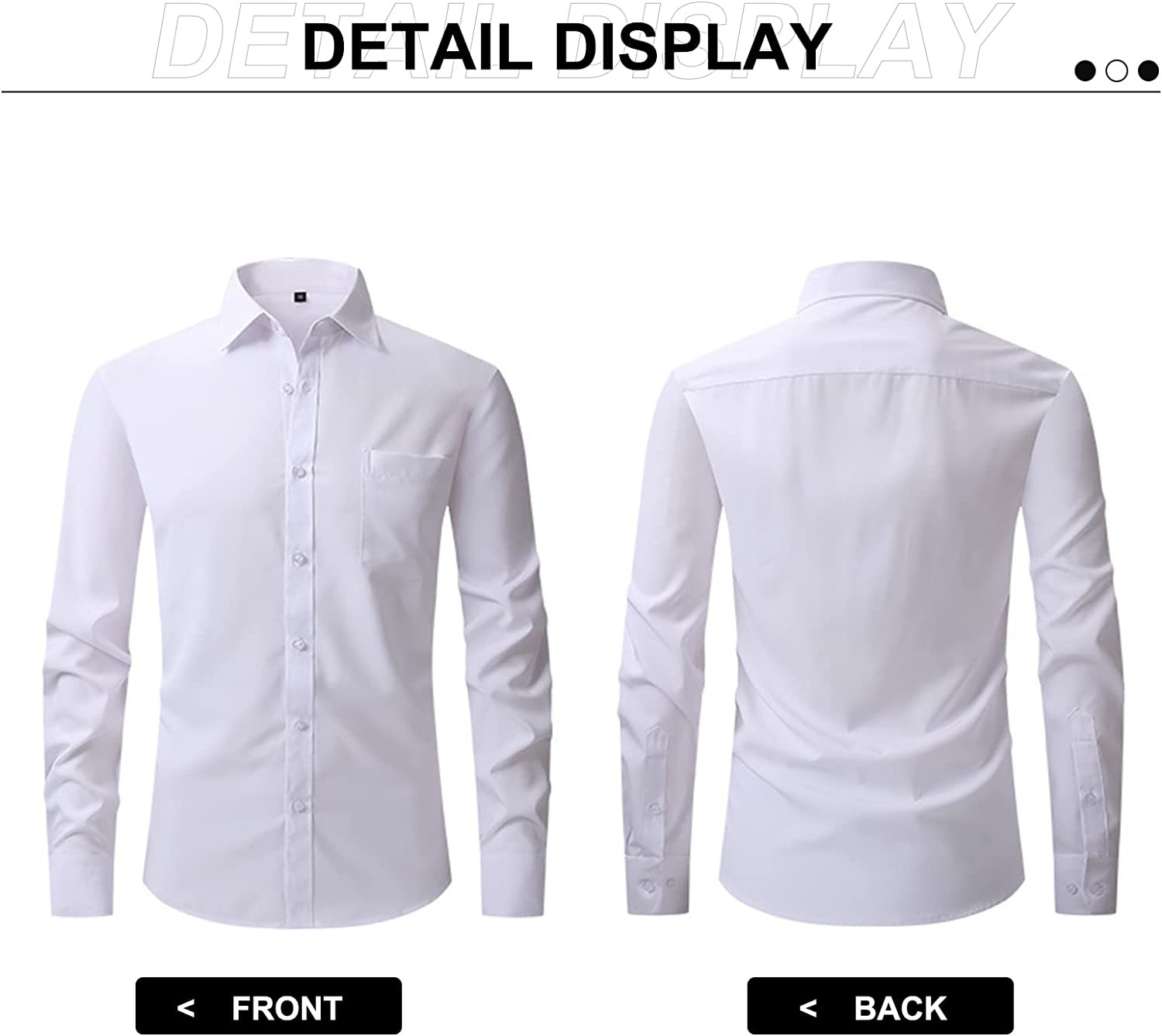 Come Wonka Mens Long Sleeve Button Down Dress Shirts Casual Business Regular Fit Shirt Solid Formal Dress Shirt with Pocket