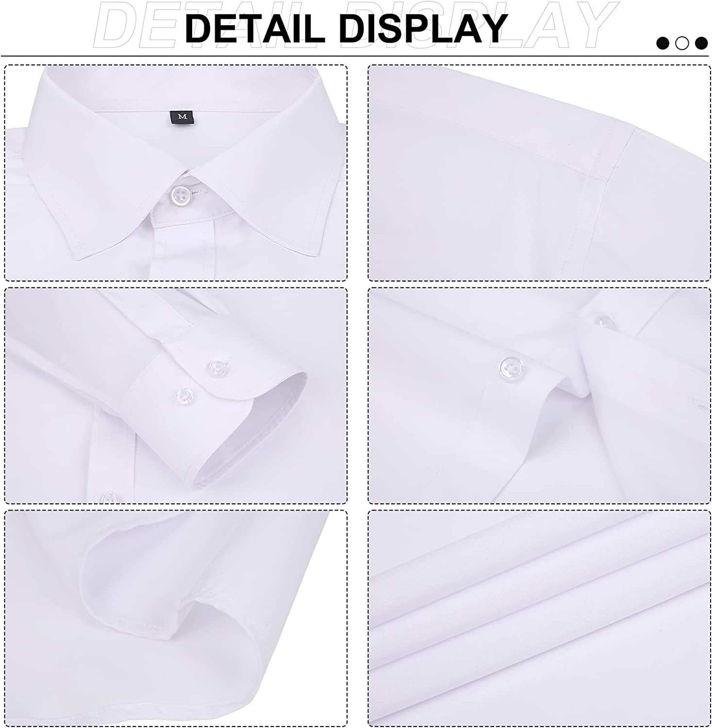 Come Wonka Mens Long Sleeve Button Down Dress Shirts Casual Business Regular Fit Shirt Solid Formal Dress Shirt with Pocket