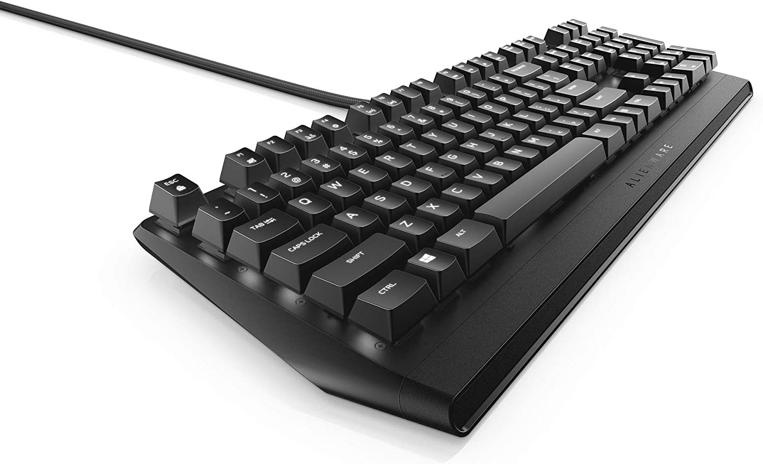 Alienware - AW310K Mechanical Gaming Keyboard AW310K: Cherry MX Red Switches - Nkro - Per-Key White LED - USB Passthrough & Media Control - 5 Onboard Profiles Black