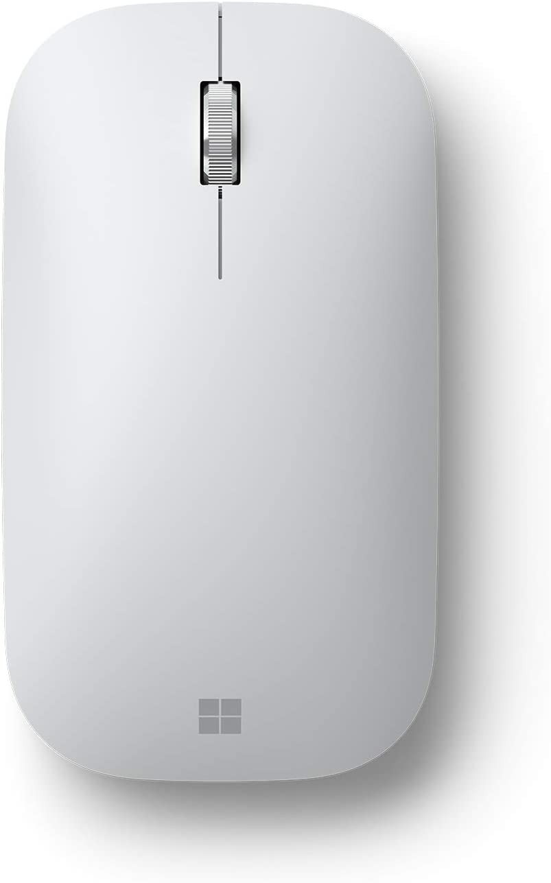 Microsoft Modern Mobile Mouse - Glacier - Comfortable Right/Left Hand Use with Metal Scroll Wheel, Wireless, Bluetooth for PC/Laptop/Desktop, works with Mac/Windows 8/10/11 Computers