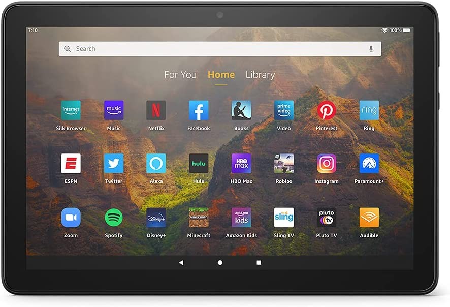 Certified Refurbished Fire HD 10 tablet, 10.1", 1080p Full HD, 64 GB, latest model (2021 release), Black