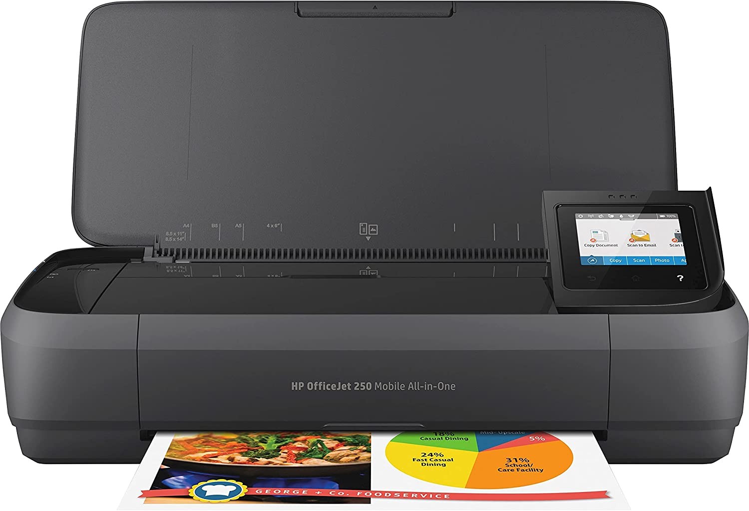 HP OfficeJet 250 All-in-One Portable Printer with Wireless & Mobile Printing, Works with Alexa (CZ992A)