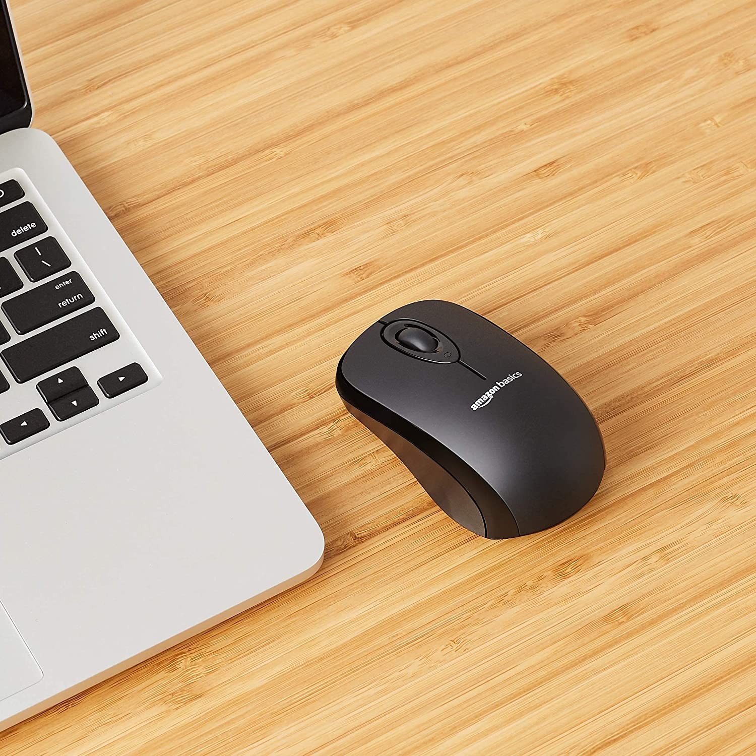 Amazon Basics Wireless Computer Mouse with USB Nano Receiver - Black
