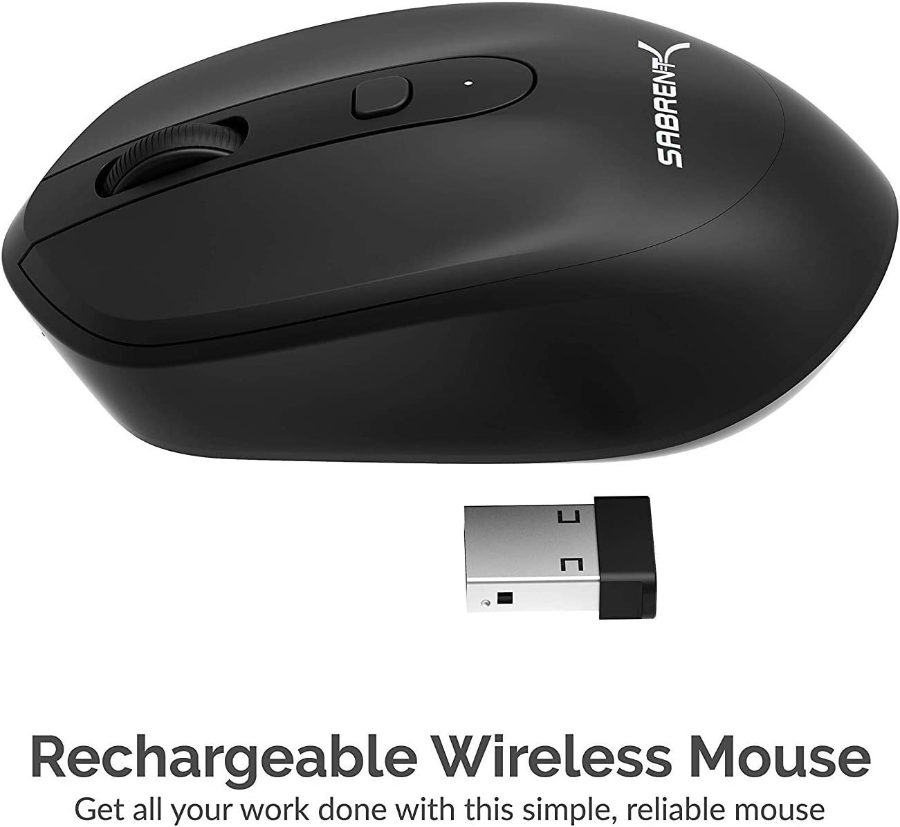 SABRENT 2.4GHz Rechargeable Wireless Mouse with Adjustable Resolution (MS-RCWM)