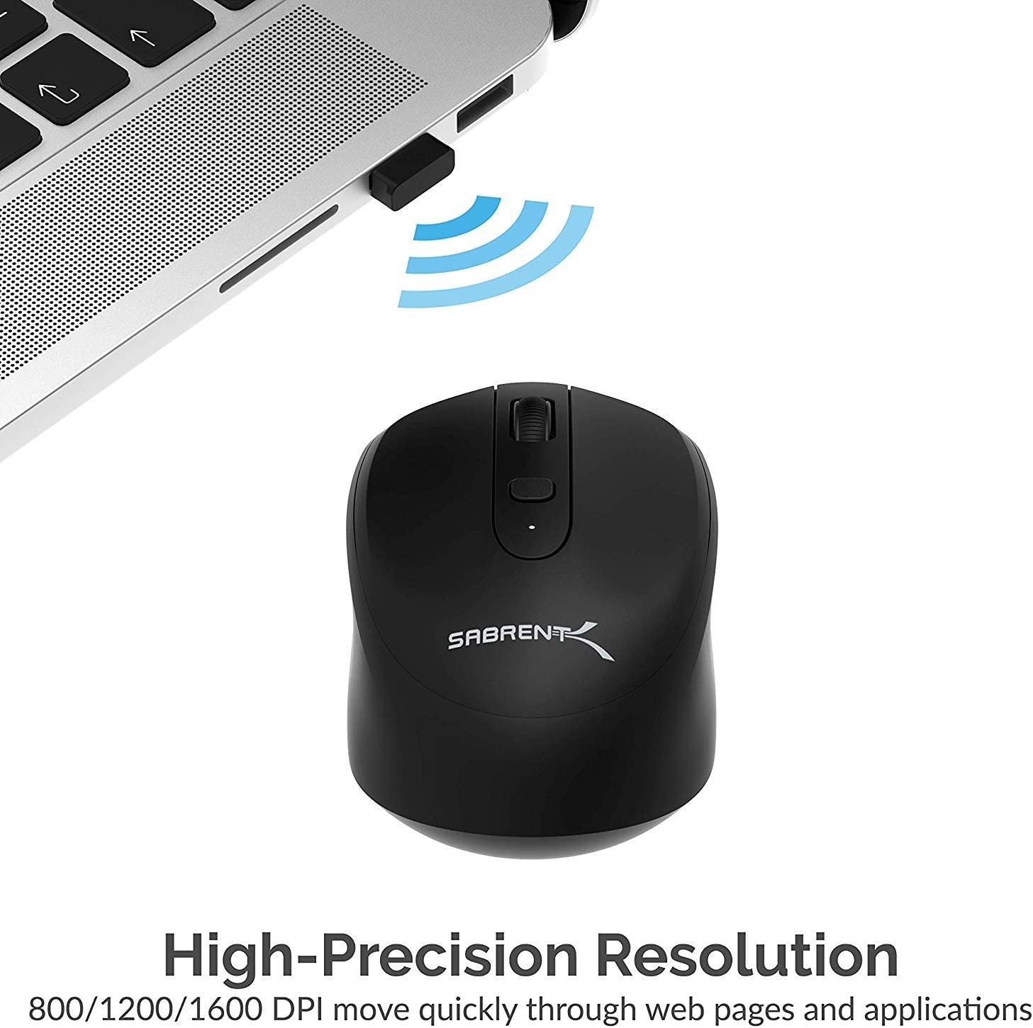 SABRENT 2.4GHz Rechargeable Wireless Mouse with Adjustable Resolution (MS-RCWM)