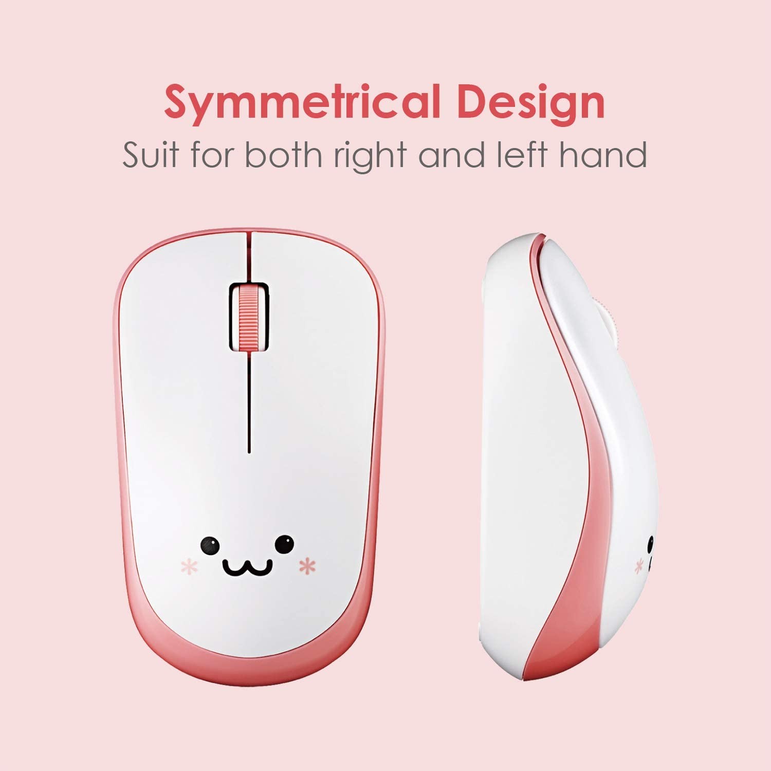 ELECOM 2.4G Wireless Silent Click, Portable Mobile Smiley-Face Mouse for Right/Left Handed Use, IR LED, 1200 DPI 2.5 Years Long Battery Life, Recommended Silent Click (M-IR07DRSPN)