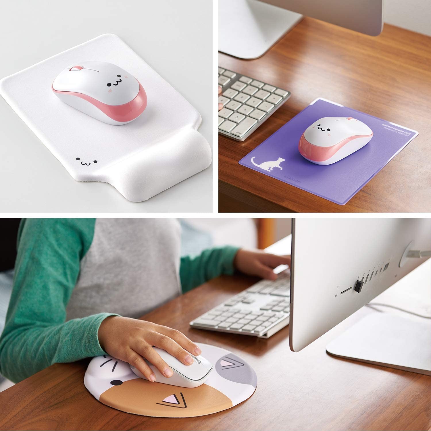 ELECOM 2.4G Wireless Silent Click, Portable Mobile Smiley-Face Mouse for Right/Left Handed Use, IR LED, 1200 DPI 2.5 Years Long Battery Life, Recommended Silent Click (M-IR07DRSPN)
