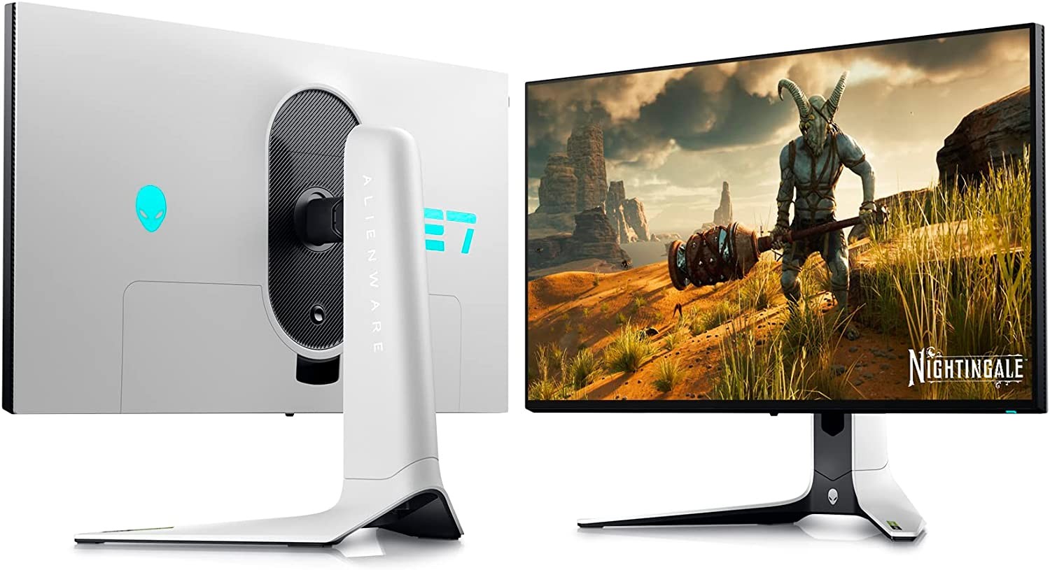 Alienware AW2723DF Gaming Monitor - 27-inch (2560 x 1440) 240Hz Display (DP 1.4), 1ms Response Time, NVIDIA G-Sync, Preset OSD Modes, Height/Tilt/Swivel/Pivot Adjustability - Lunar Light