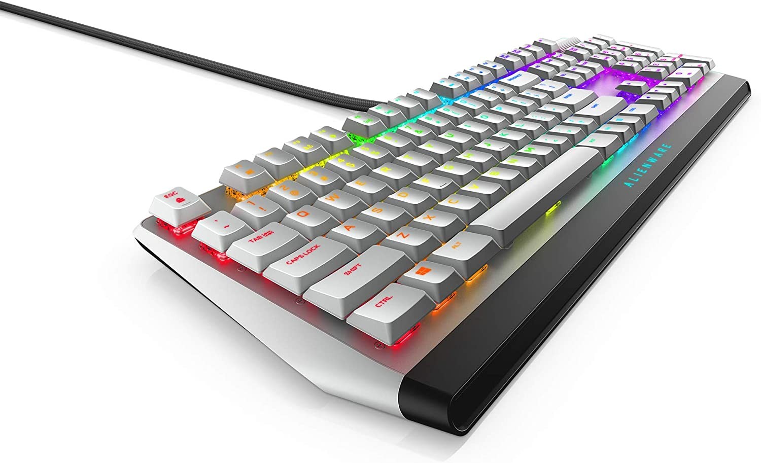 Alienware Aurora R13 Gaming Desktop - Lunar Light & New Alienware Low-Profile RGB Gaming Keyboard AW510K Light, Alienfx Per Key RGB Lighting, Media Controls and USB Passthrough, Lunar Light