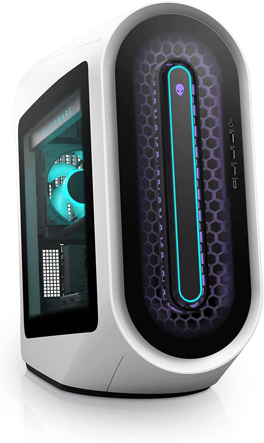 Alienware Aurora R13 Gaming Desktop - Lunar Light & New Alienware Low-Profile RGB Gaming Keyboard AW510K Light, Alienfx Per Key RGB Lighting, Media Controls and USB Passthrough, Lunar Light