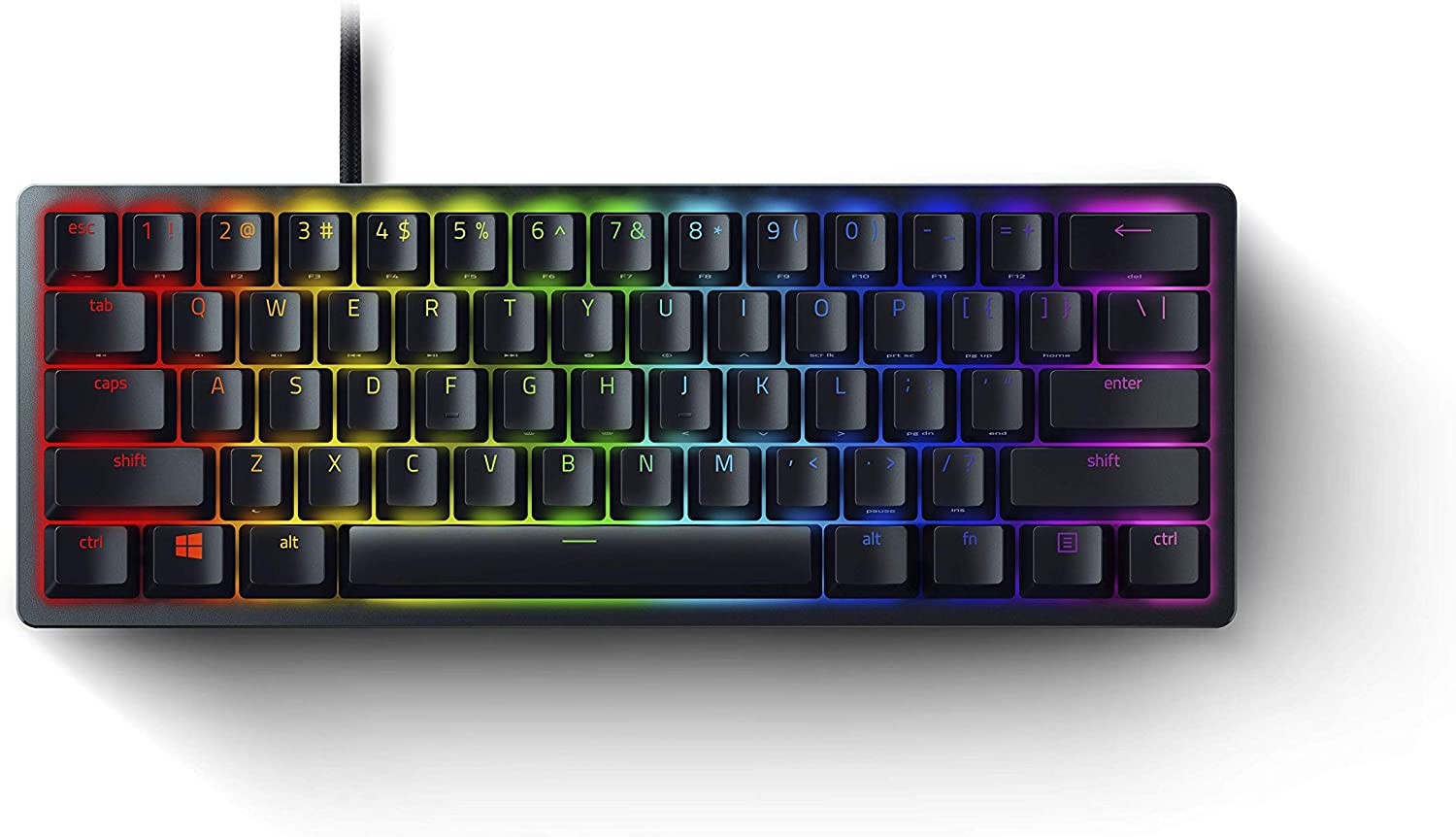 Razer Huntsman Mini 60% Gaming Keyboard: Fast Keyboard Switches - Linear Optical Switches - Chroma RGB Lighting - PBT Keycaps - Onboard Memory - Classic Black