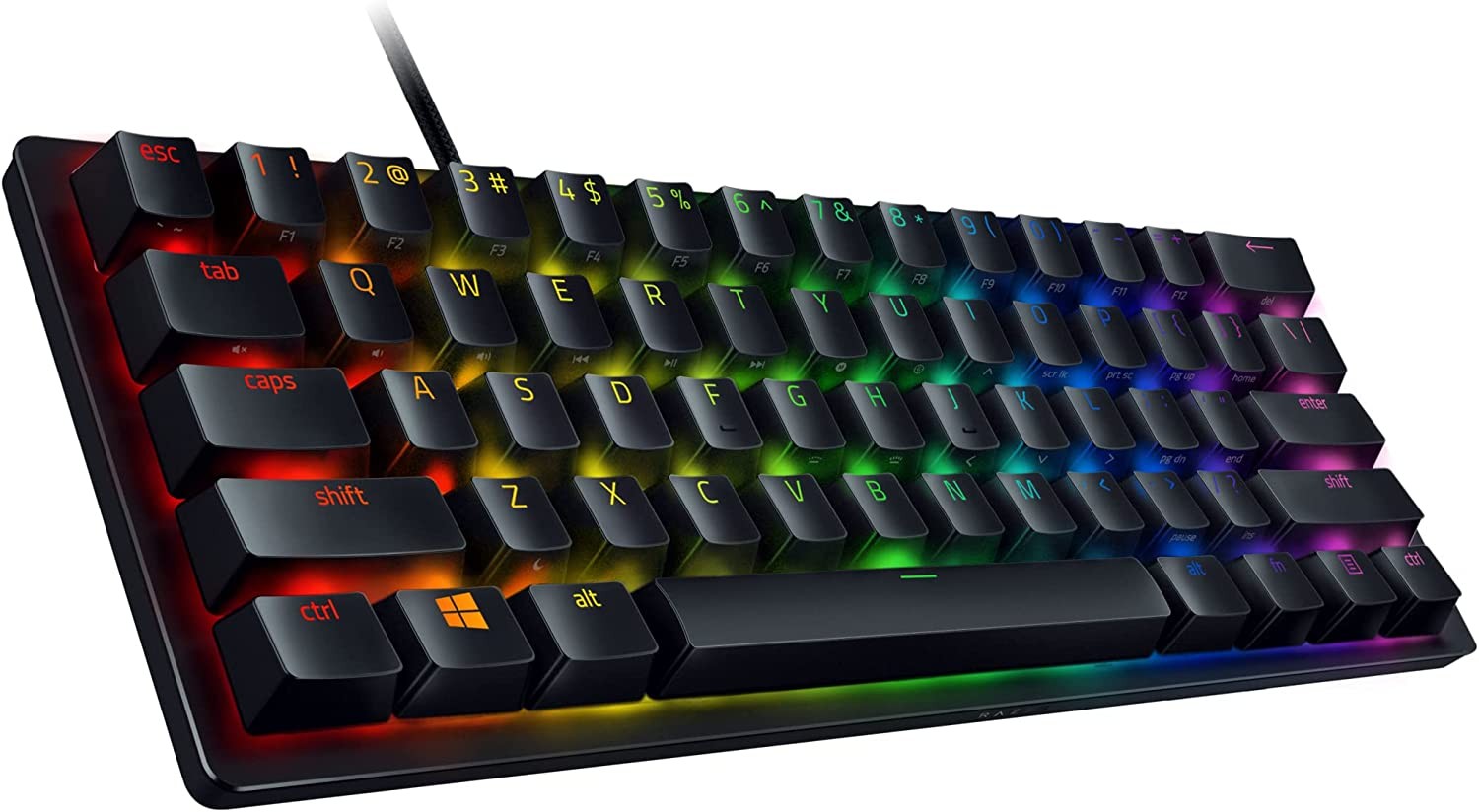 Razer Huntsman Mini 60% Gaming Keyboard: Fast Keyboard Switches - Linear Optical Switches - Chroma RGB Lighting - PBT Keycaps - Onboard Memory - Classic Black