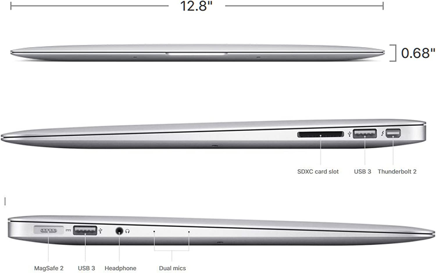 Mid 2017 Apple MacBook Air with 1.8GHz Intel Core i5 (13-inch, 8GB RAM, 256GB SSD) Silver (Renewed)