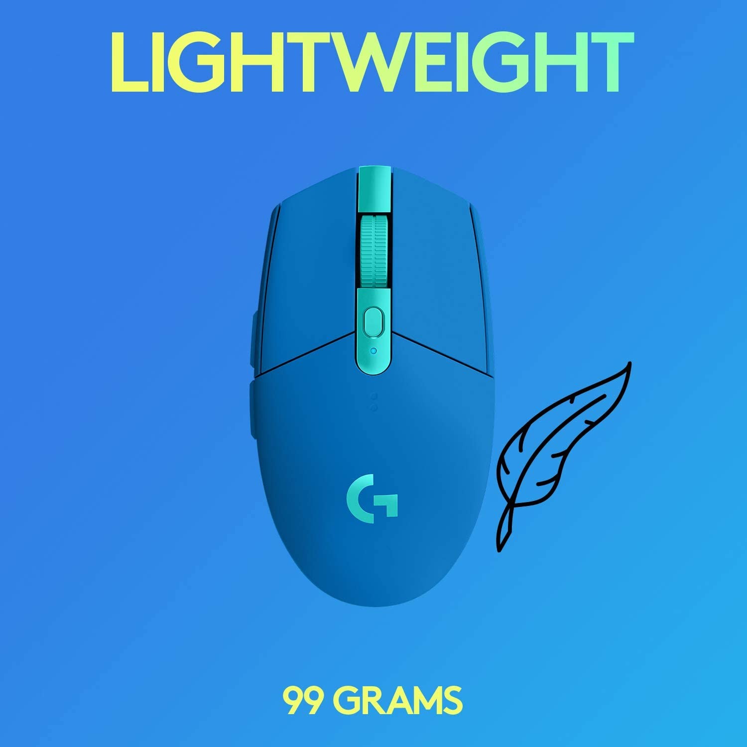 Logitech G305 LIGHTSPEED Wireless Gaming Mouse, Hero 12K Sensor, 12,000 DPI, Lightweight, 6 Programmable Buttons, 250h Battery Life, On-Board Memory, PC/Mac - Blue