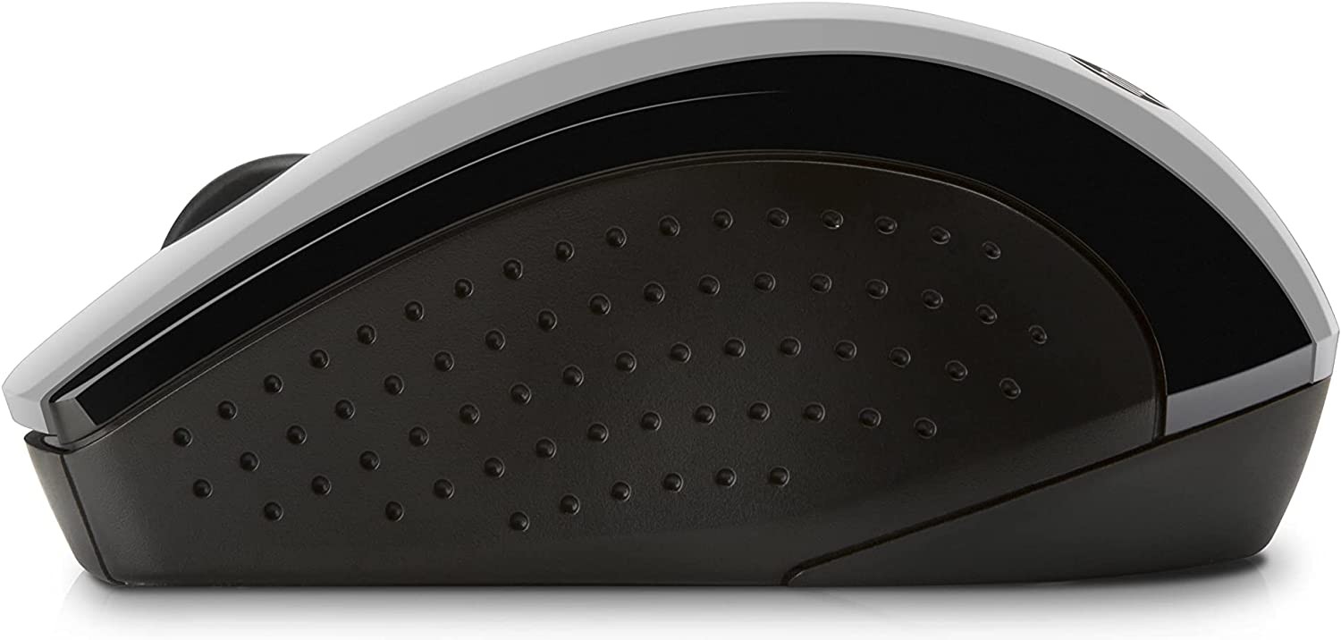 HP Wireless Mouse X3000 G2 (28Y30AA, Black) up to 15-month battery,scroll wheel, side grips for control, travel-friendly, Blue LED, powerful 1600 DPI optical sensor, Win XP,8, 11 compatible