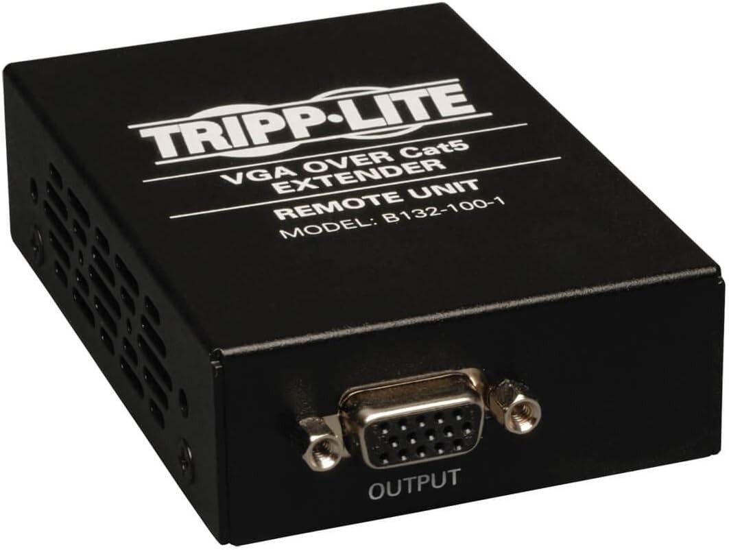 Tripp Lite VGA Over Cat5 / Cat6 Extender, Receiver, 1920x1440 at 60Hz (B132-100-1)