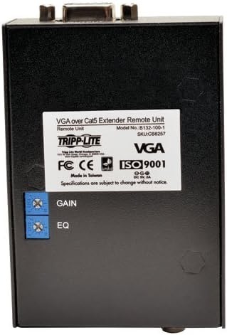 Tripp Lite VGA Over Cat5 / Cat6 Extender, Receiver, 1920x1440 at 60Hz (B132-100-1)