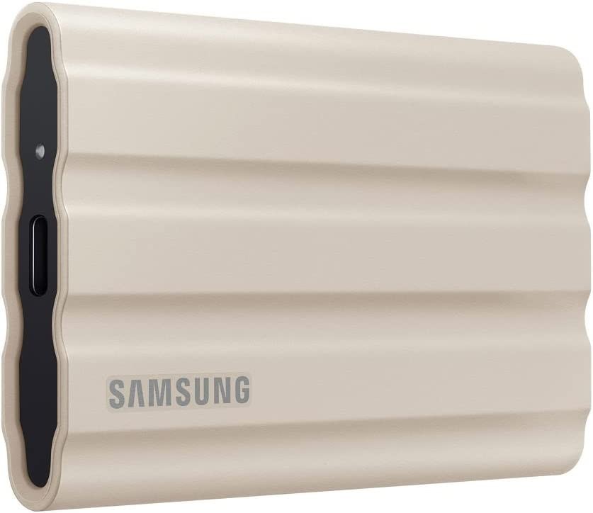 SAMSUNG T7 Shield Portable Solid State Drive USB 3.2 1TB, IP65 Water Resistant, External SSD Compatible with PC / Mac / Android / Gaming Consoles, MUPE1T0K/AM, 2022, Beige