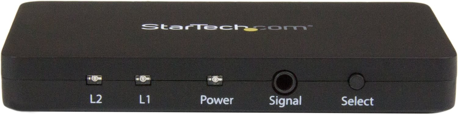 StarTech.com 2 Port HDMI Switch - Aluminum Housing and MHL Support - 2x1 HDMI Switcher Box with Support for 4K at 30Hz – HDMI Selector Switch (VS221HD4K)