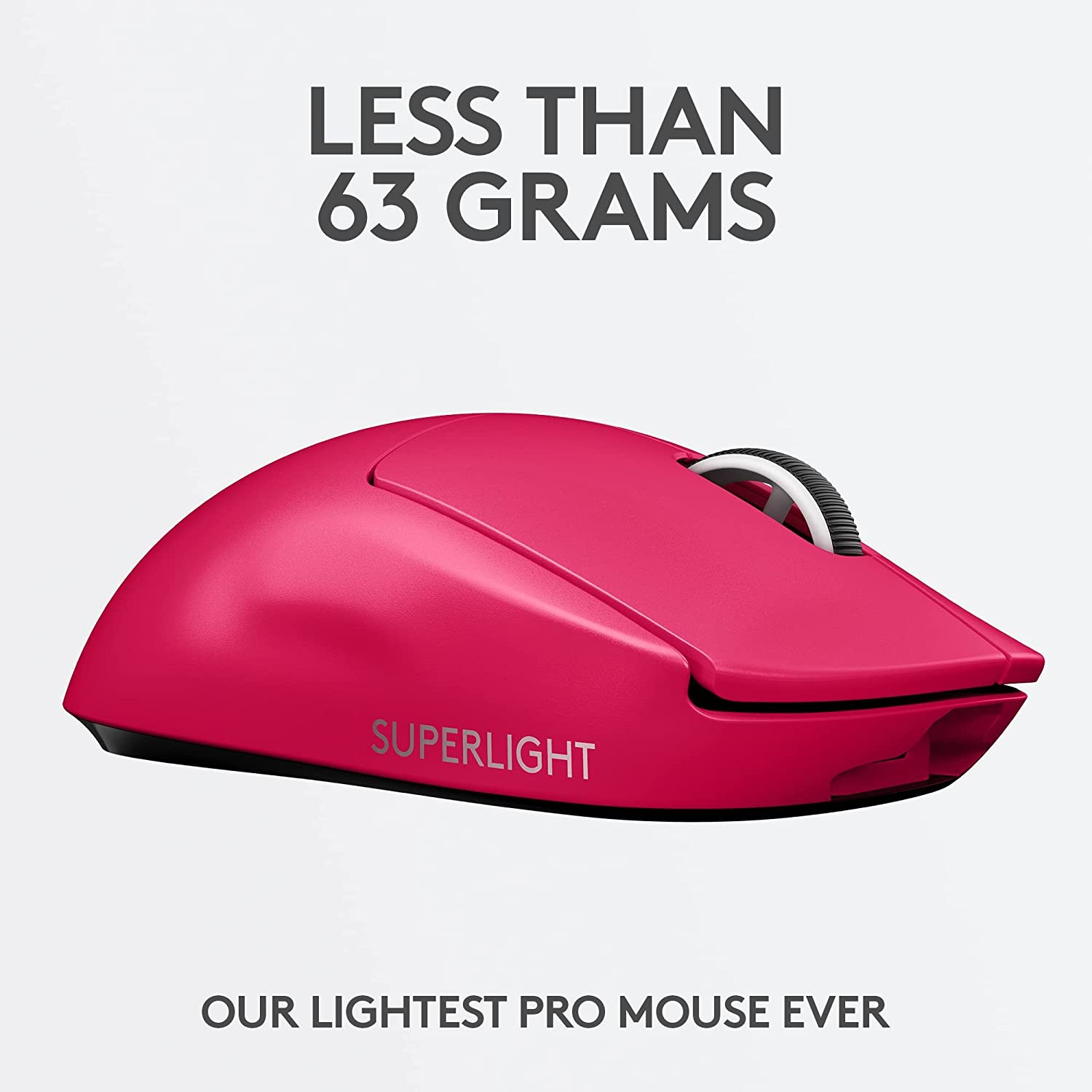 Logitech G PRO X SUPERLIGHT Wireless Gaming Mouse, Ultra-Lightweight, HERO 25K Sensor, 25,600 DPI, 5 Programmable Buttons, Long Battery Life, Compatible with PC / Mac - Magenta