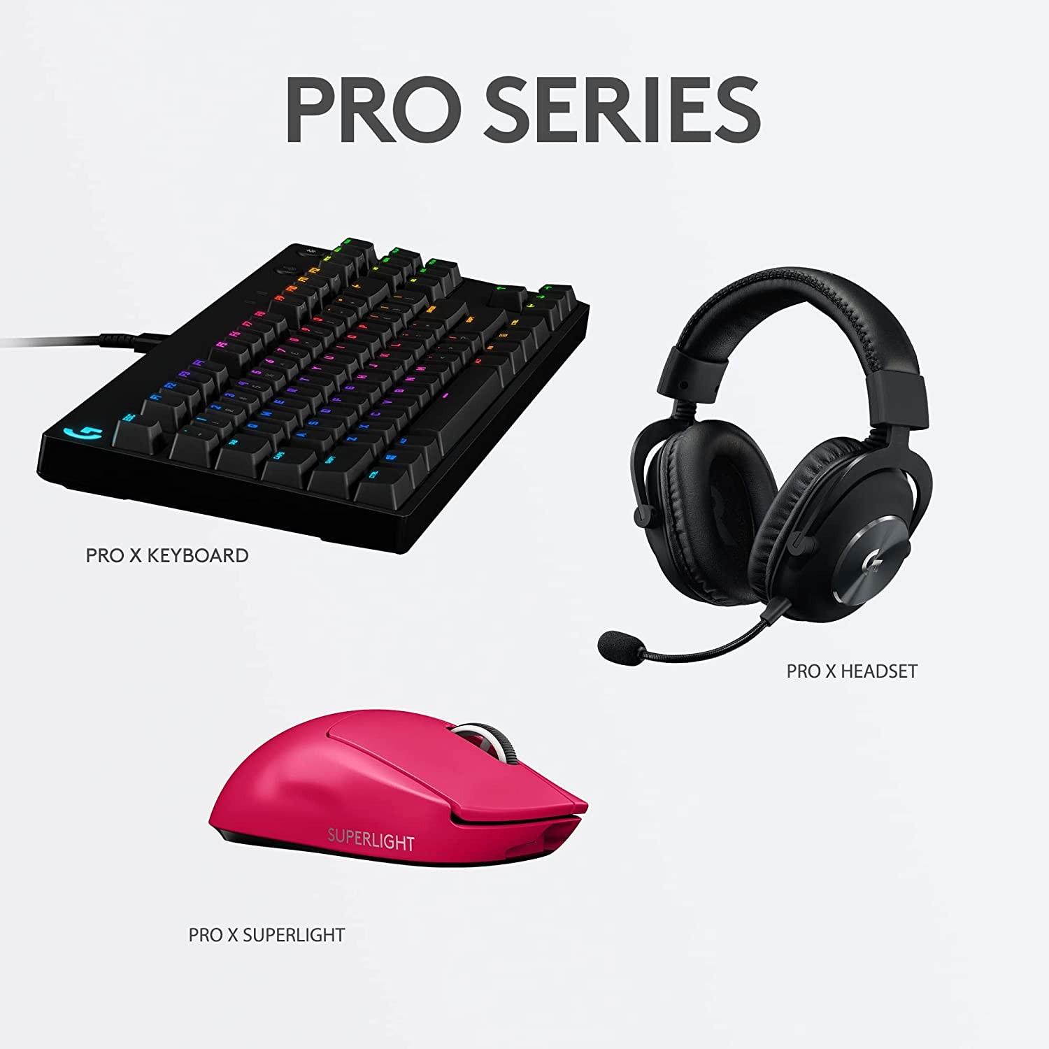 Logitech G PRO X SUPERLIGHT Wireless Gaming Mouse, Ultra-Lightweight, HERO 25K Sensor, 25,600 DPI, 5 Programmable Buttons, Long Battery Life, Compatible with PC / Mac - Magenta