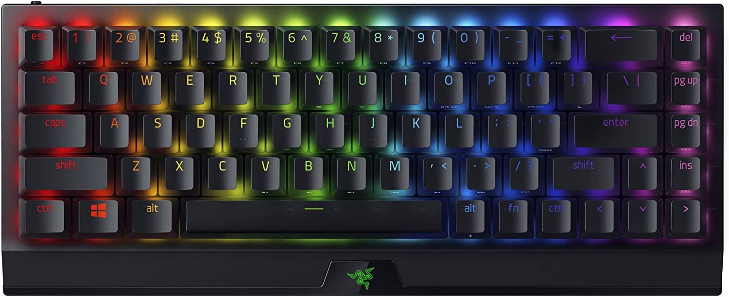 Razer BlackWidow V3 Mini HyperSpeed 65% Wireless Mechanical Gaming Keyboard: HyperSpeed Wireless Technology - Green Mechanical Switches- Tactile & Clicky - Doubleshot ABS keycaps - 200Hrs Battery Life