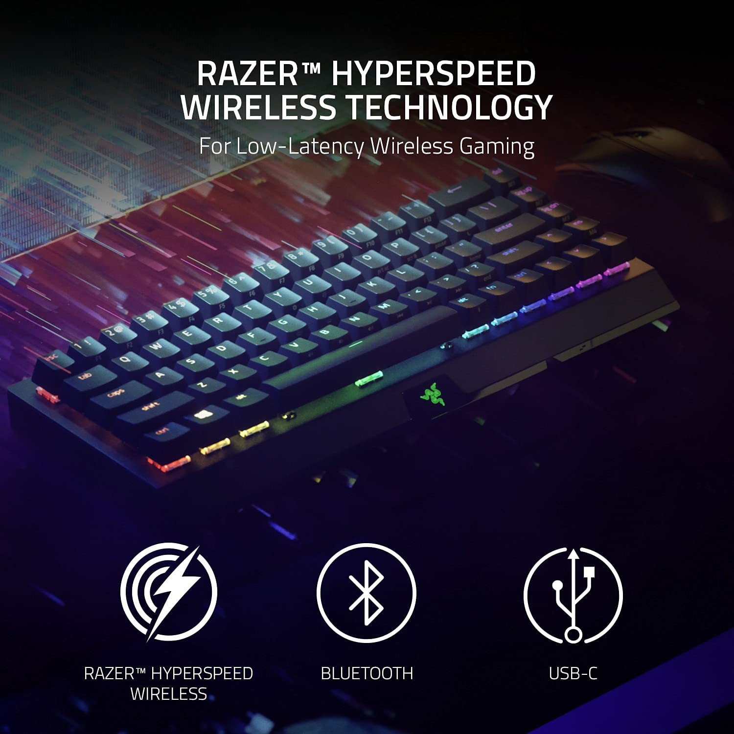 Razer BlackWidow V3 Mini HyperSpeed 65% Wireless Mechanical Gaming Keyboard: HyperSpeed Wireless Technology - Green Mechanical Switches- Tactile & Clicky - Doubleshot ABS keycaps - 200Hrs Battery Life