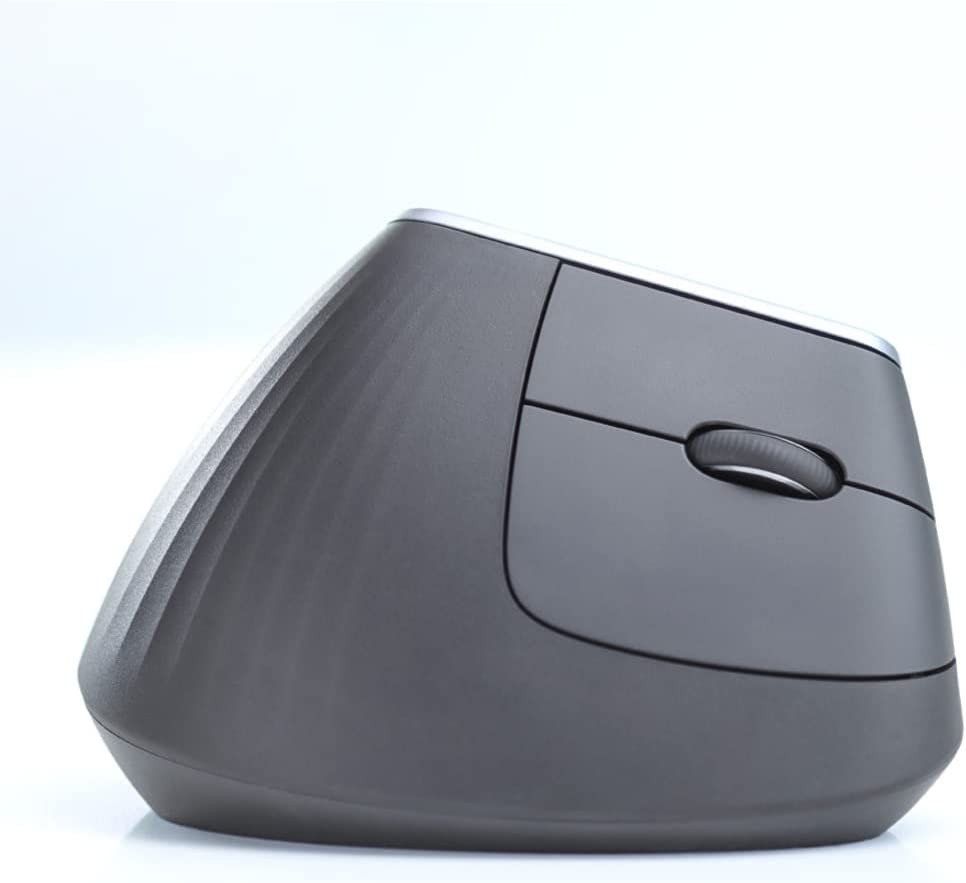 Logitech MX Vertical Wireless Mouse – Advanced Ergonomic Design Reduces Muscle Strain, Control and Move Content Between 3 Windows and Apple Computers (Bluetooth or USB), Rechargeable, Graphite