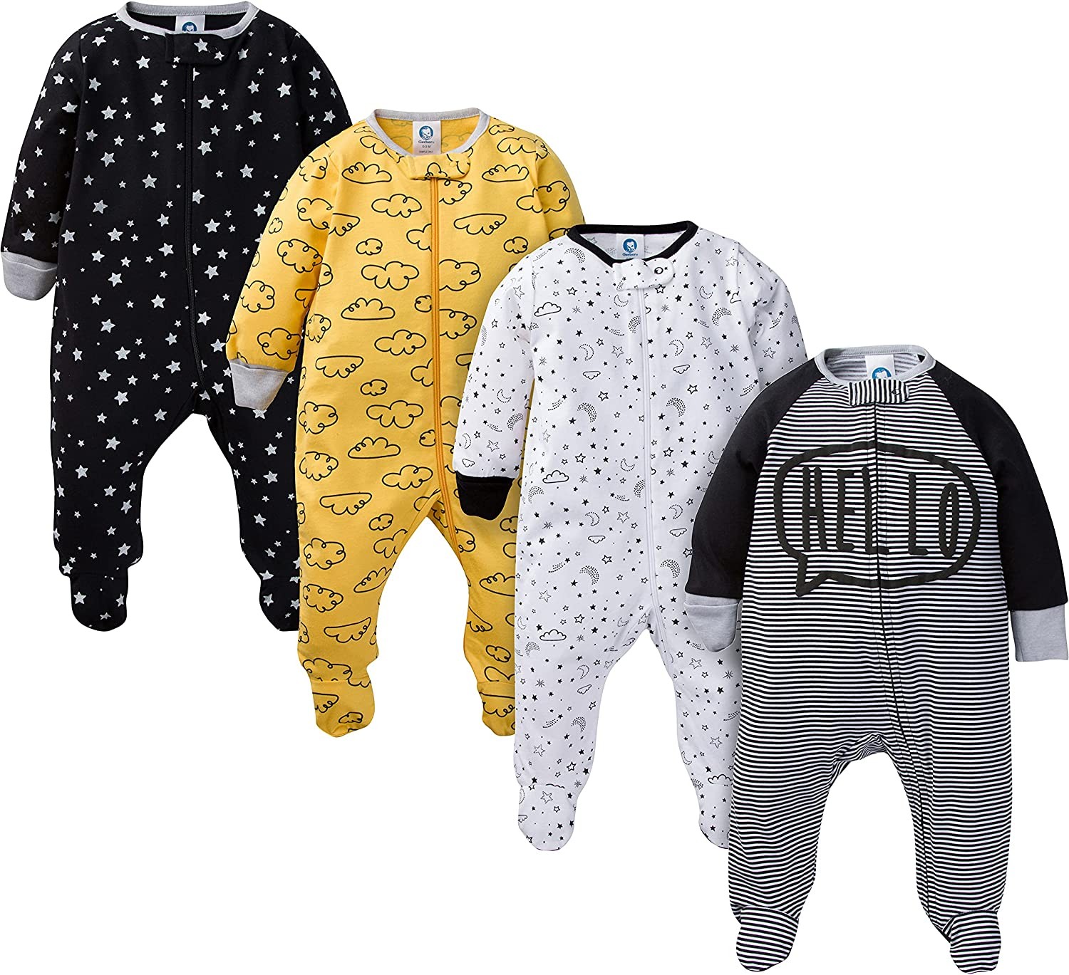 Gerber baby-boys 4 Pack Sleep  N Play Footie