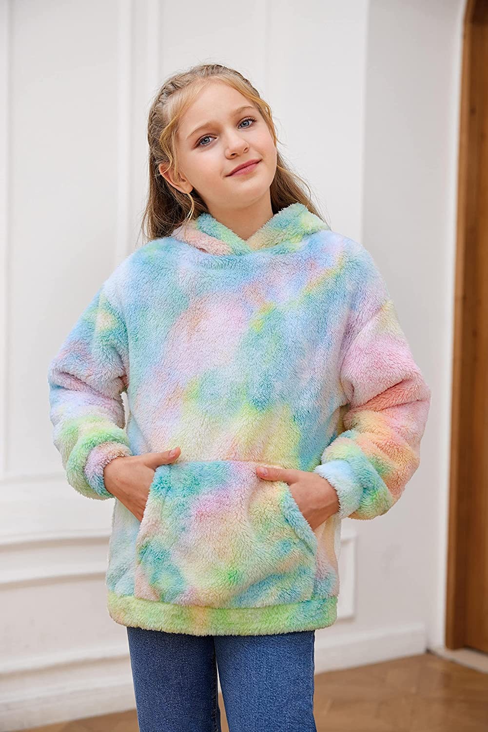 Boys Girls Sherpa Hoodies Fleece Hoodie Pullover Outfits for Kids