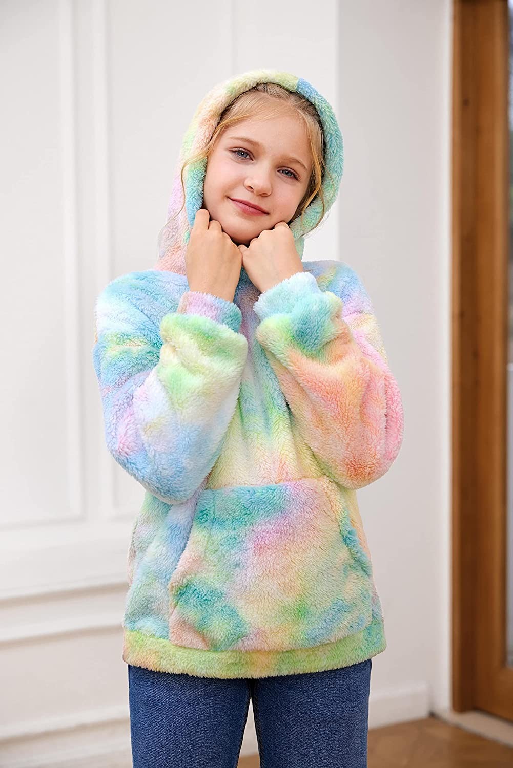 Boys Girls Sherpa Hoodies Fleece Hoodie Pullover Outfits for Kids