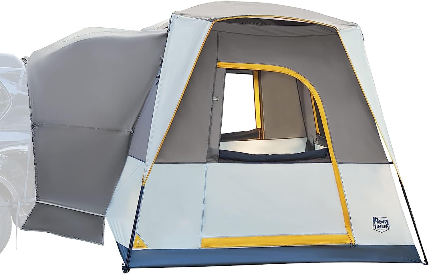 TIMBER RIDGE 5 Person SUV Tent with Movie Screen Weather Resistant Portable for Car SUV Van Camping, Includes Rainfly and Storage Bag, 10  W X 8  L X 7.6  H Khaki