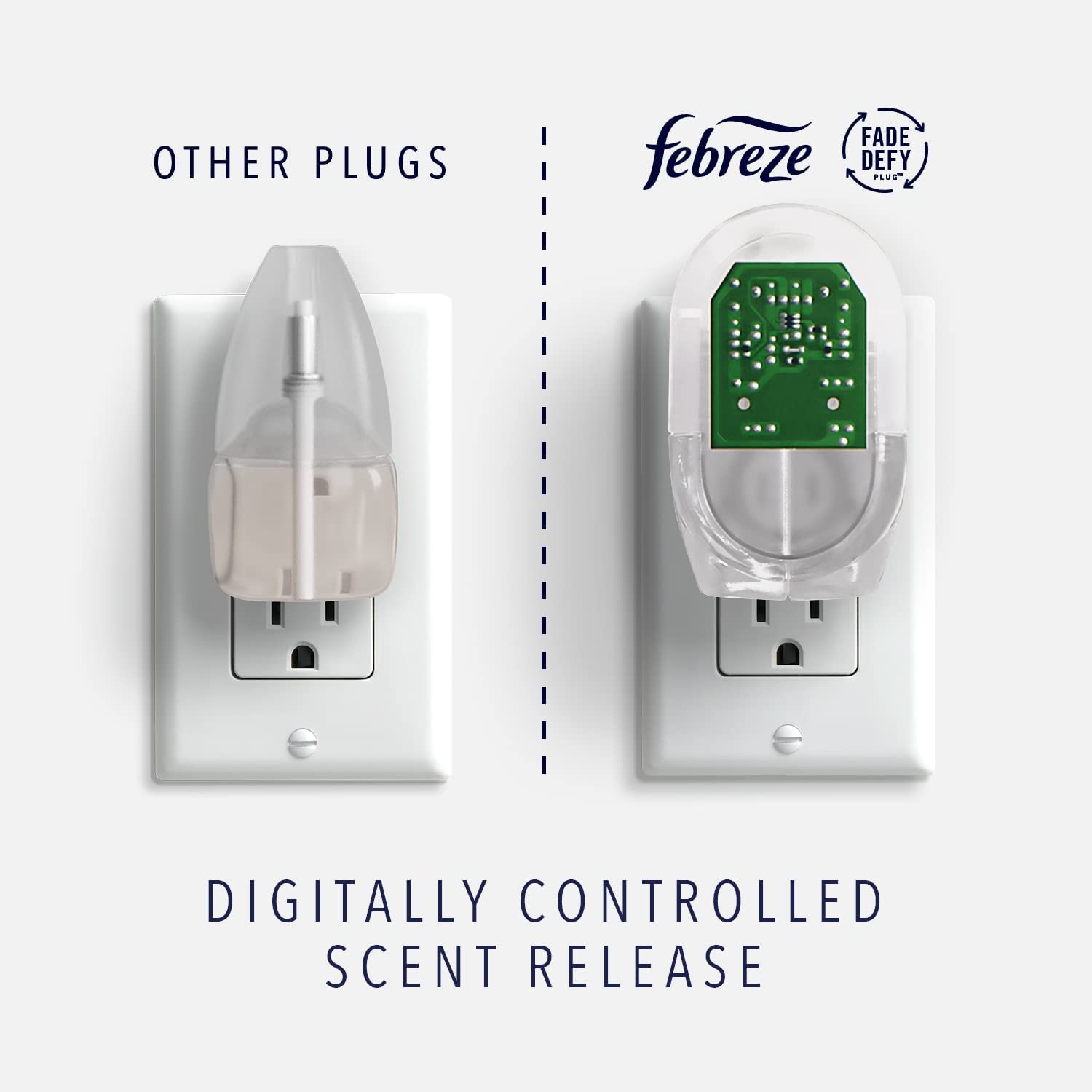 Febreze LIGHT Fade Defy PLUG Air Freshener, Bamboo, Starter Kit & (4) .87 fl. oz. Oil Refills (Packaging may vary)