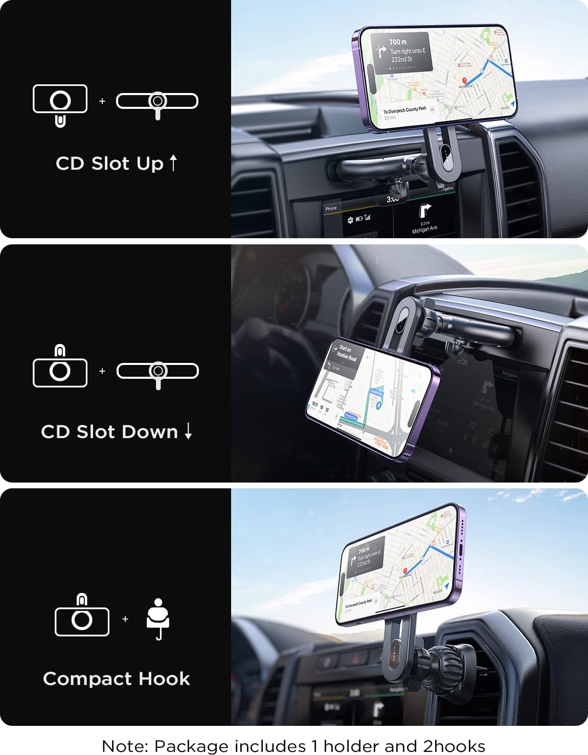 LISEN for MagSafe Car Mount [Strongest Magnet Power] CD Slot Phone Holder for Car, Hands Free iPhone Car Holder Mount Magnetic Phone Holder for Car Fit for iPhone 14 13 12 Pro Plus Max Mini