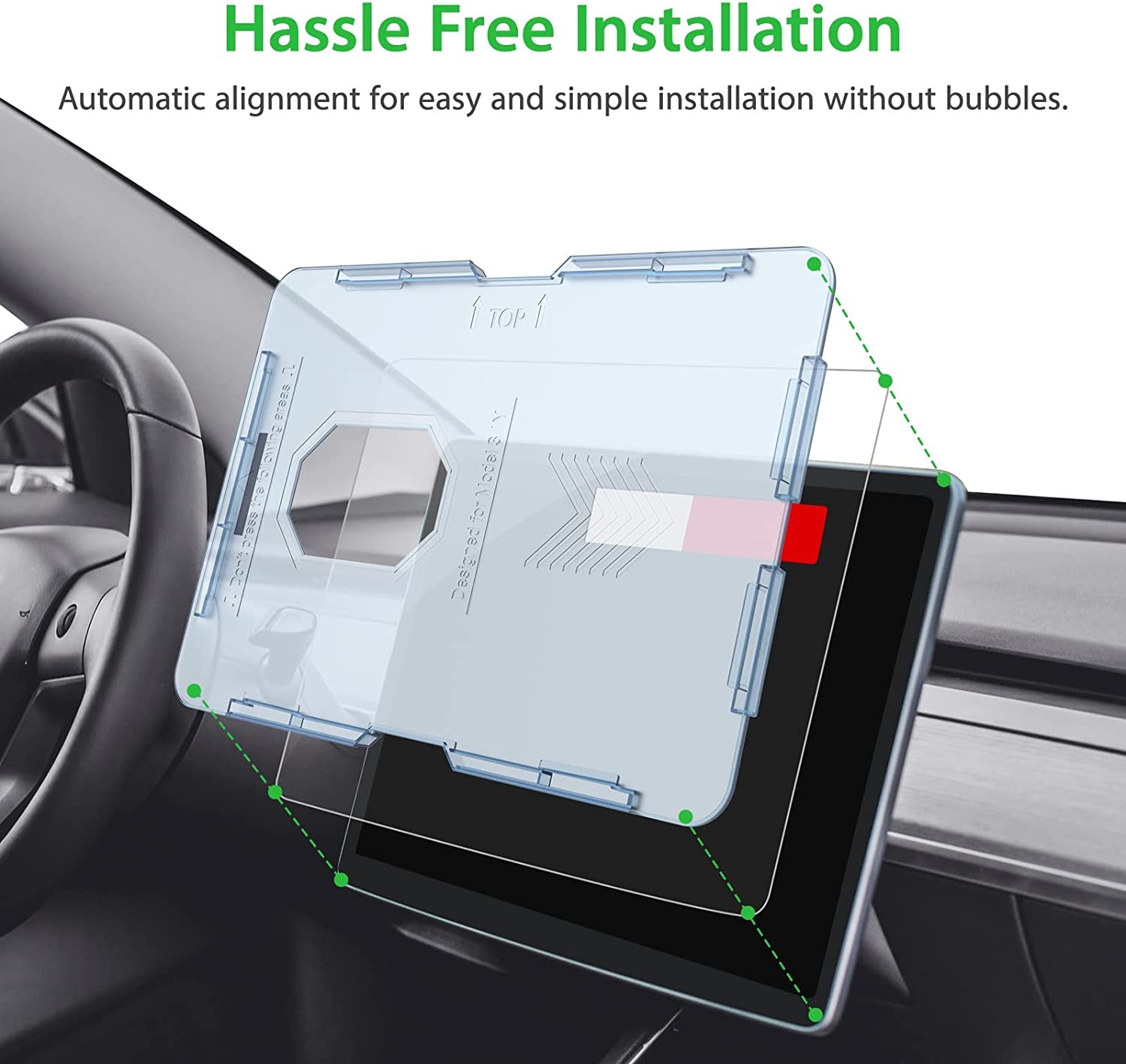 Bioton Silkfeel Glass Screen Protector designed for Tesla Model 3 / Y Center Control Touchscreen [Automatic Alignment] [Anti Glare] [9H Hardness]