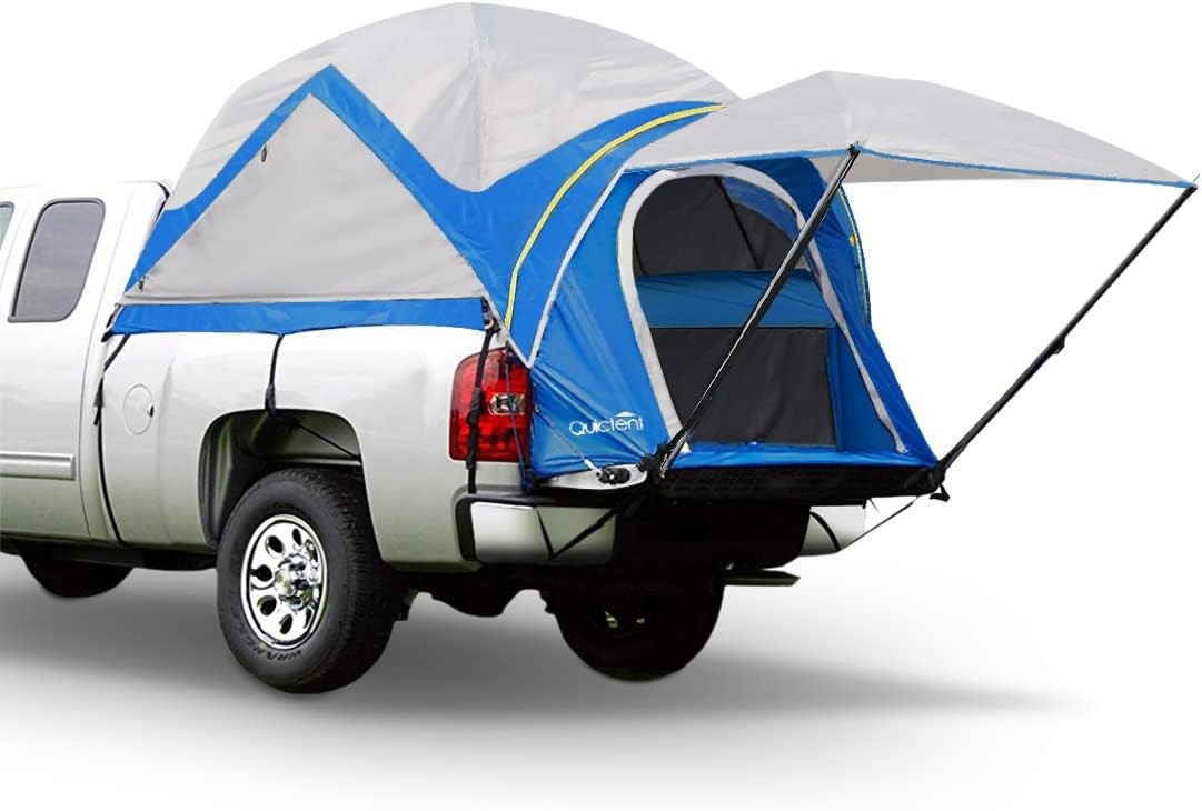 Quictent Pickup Truck Tent for 5.5-5.8 /6.0-6.3 /6.4-6.7 /8.0-8.2 /5.0-5.2  Bed, Waterproof PU2000mm 2-Person Sleeping Capacity Truck Bed Tent with Removable Awning, Rainfly ＆ Storage Bag Included