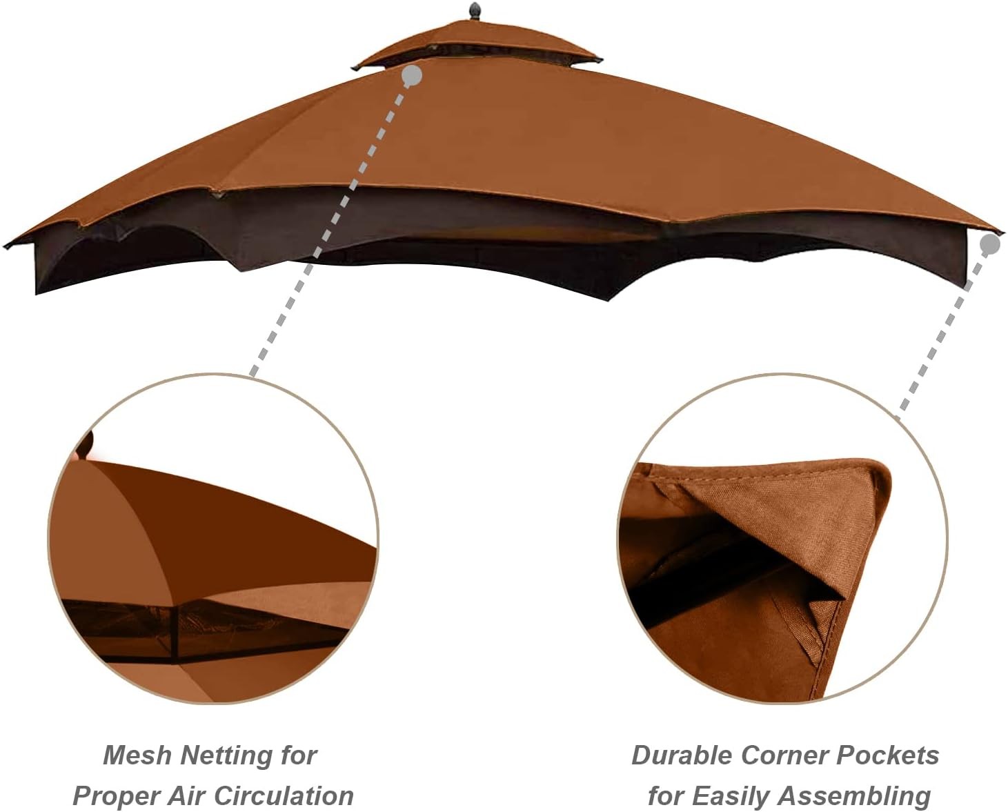 ABCCANOPY Riplock Gazebo Replacement Top for Lowe s Allen Roth #GF-12S004B-1