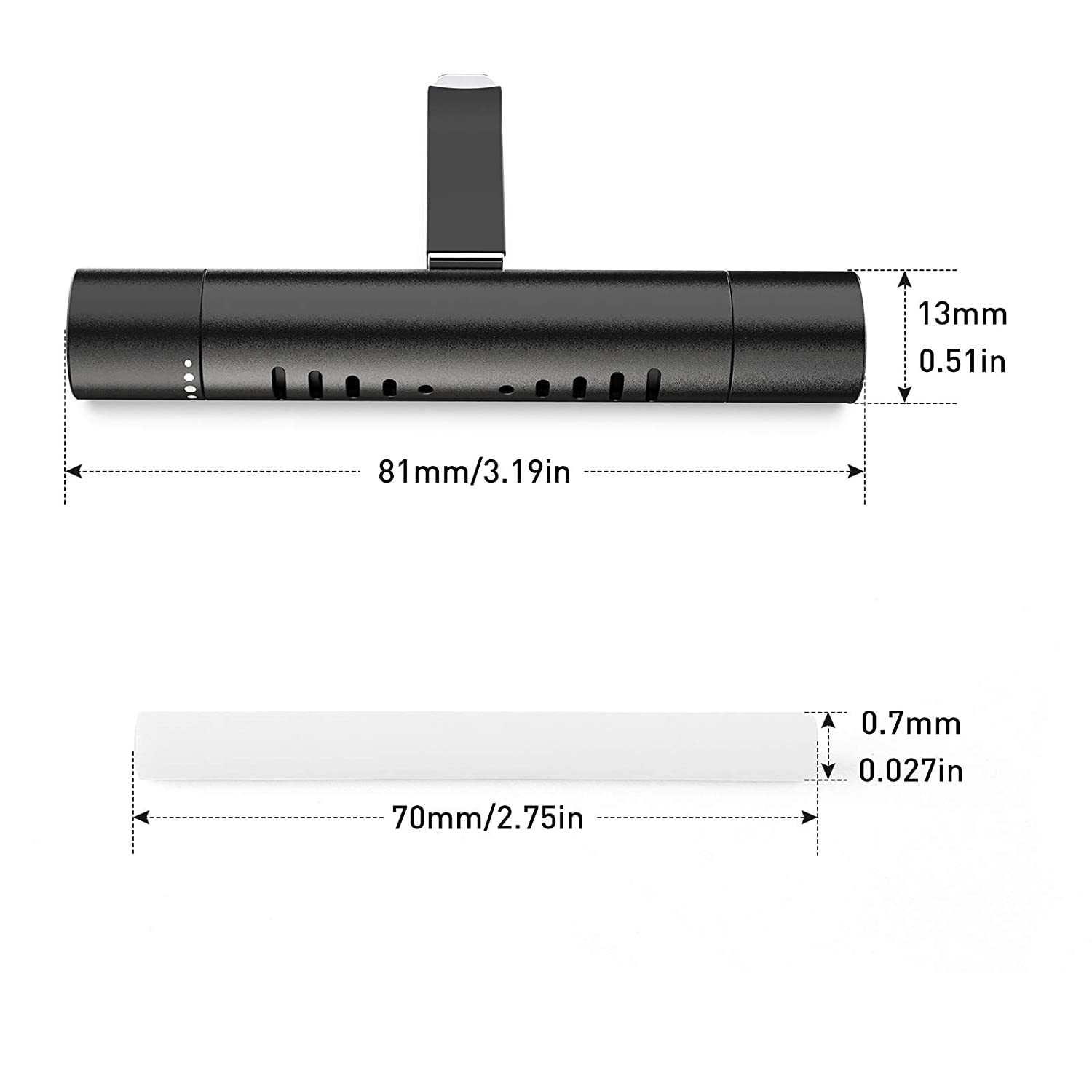 2 Packs Custom Car Vent Clip Cylindrical Essential Oil Car Diffuser Vent Clip with 12 Refill Sticks for Car, Office, Kitchen, Bathroom, Pet Houses