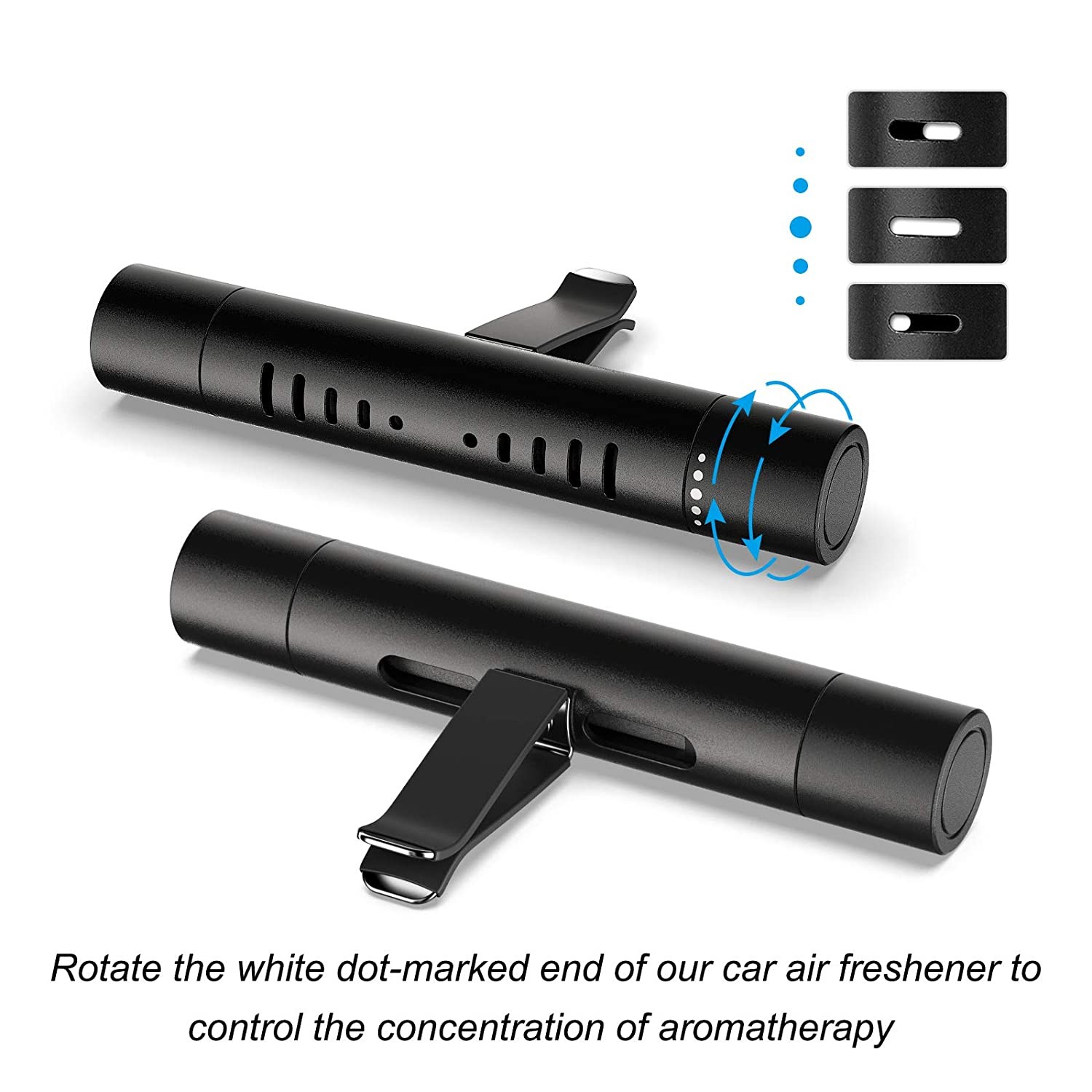 2 Packs Custom Car Vent Clip Cylindrical Essential Oil Car Diffuser Vent Clip with 12 Refill Sticks for Car, Office, Kitchen, Bathroom, Pet Houses
