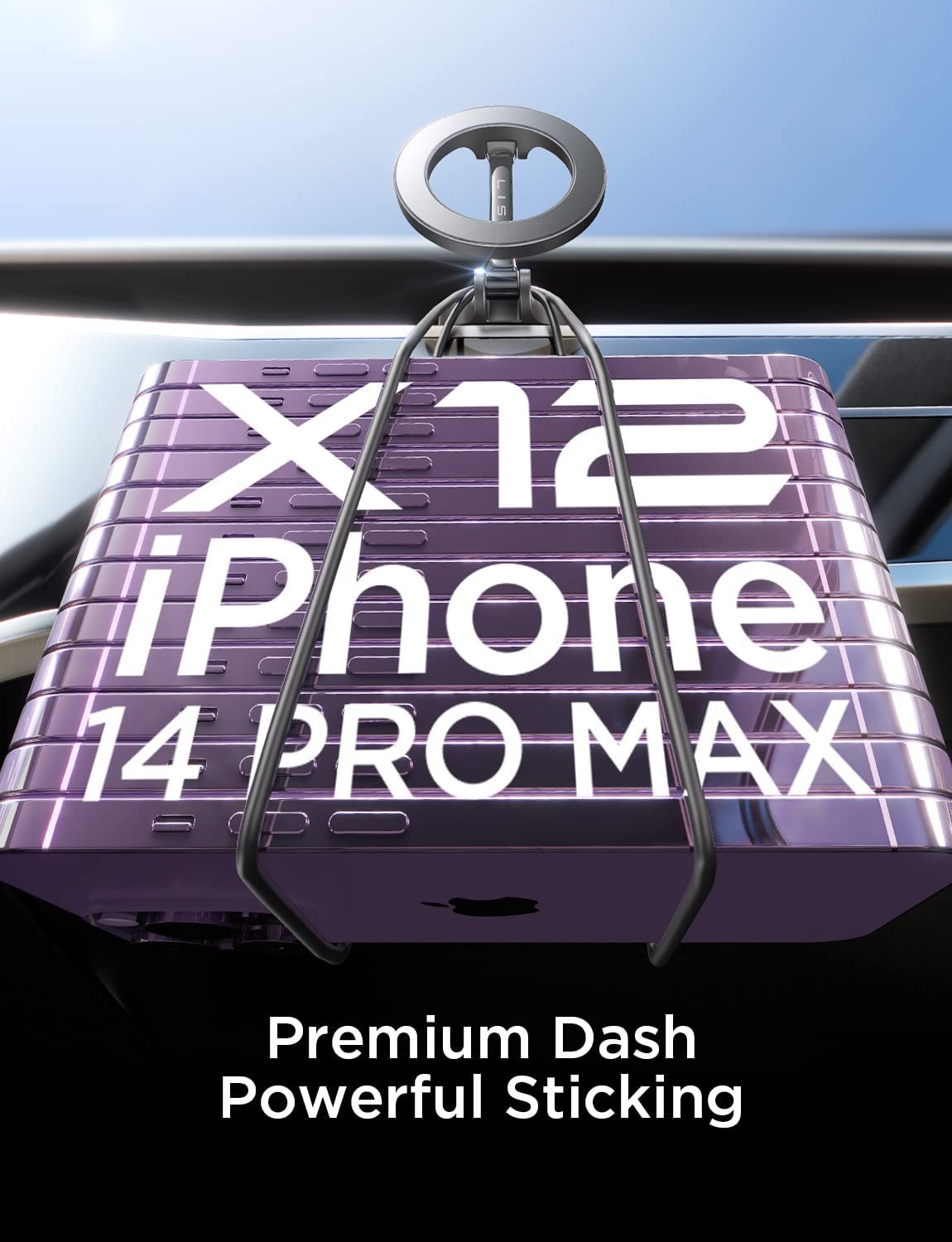 LISEN for MagSafe Car Mount, [20 Strong Magnets] Magnetic Phone Holder for Car, Hands Free iPhone Car Holder Mount Dash Phone Mount for Car Fit for iPhone 14 13 12 Pro Max Plus Mini MagSafe Case