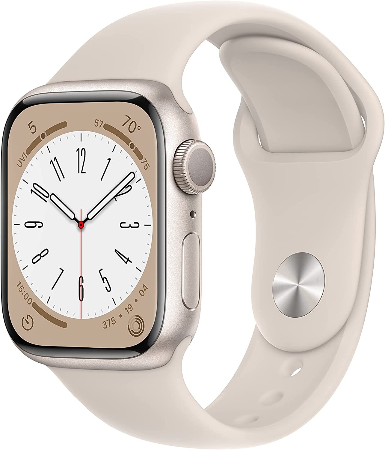 Apple Watch Series 8 [GPS 41mm] Smart Watch w/Starlight Aluminum Case with Starlight Sport Band - M/L. Fitness Tracker, Blood Oxygen & ECG Apps, Always-On Retina Display, Water Resistant