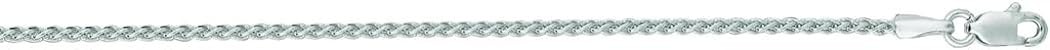 14k Gold Round Wheat Chain Necklace Jewelry Gifts for Women in White Gold Choice of Lengths 16 18 20 24 22 30 and 1.2mm 1.5mm 1mm 2.1mm