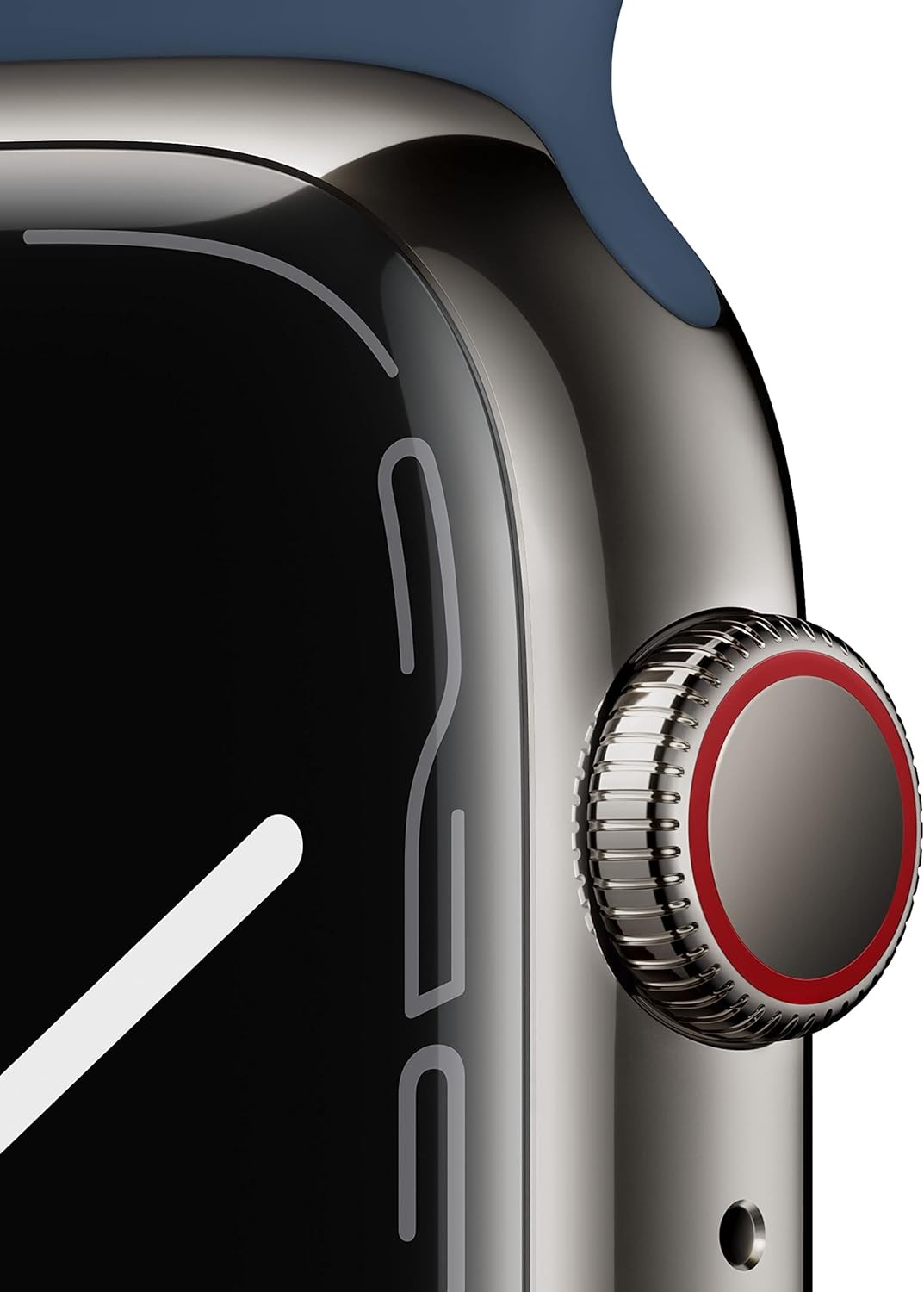 Apple Watch Series 7 [GPS + Cellular 45mm] Smart Watch w/Graphite Stainless Steel Case with Abyss Blue Sport Band. Fitness Tracker, Blood Oxygen & ECG Apps, Always-On Retina Display, Water Resistant
