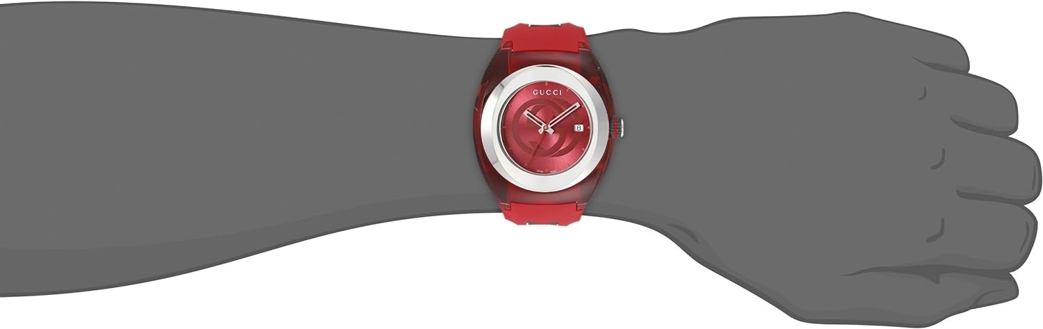 Gucci SYNC XXL Red Rubber Strap 46mm Unisex Watch YA137103