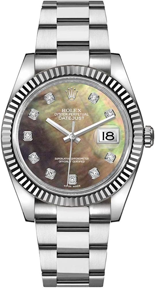 Rolex Datejust 36 Diamond Black Mother of Pearl Dial Women s Watch 116234