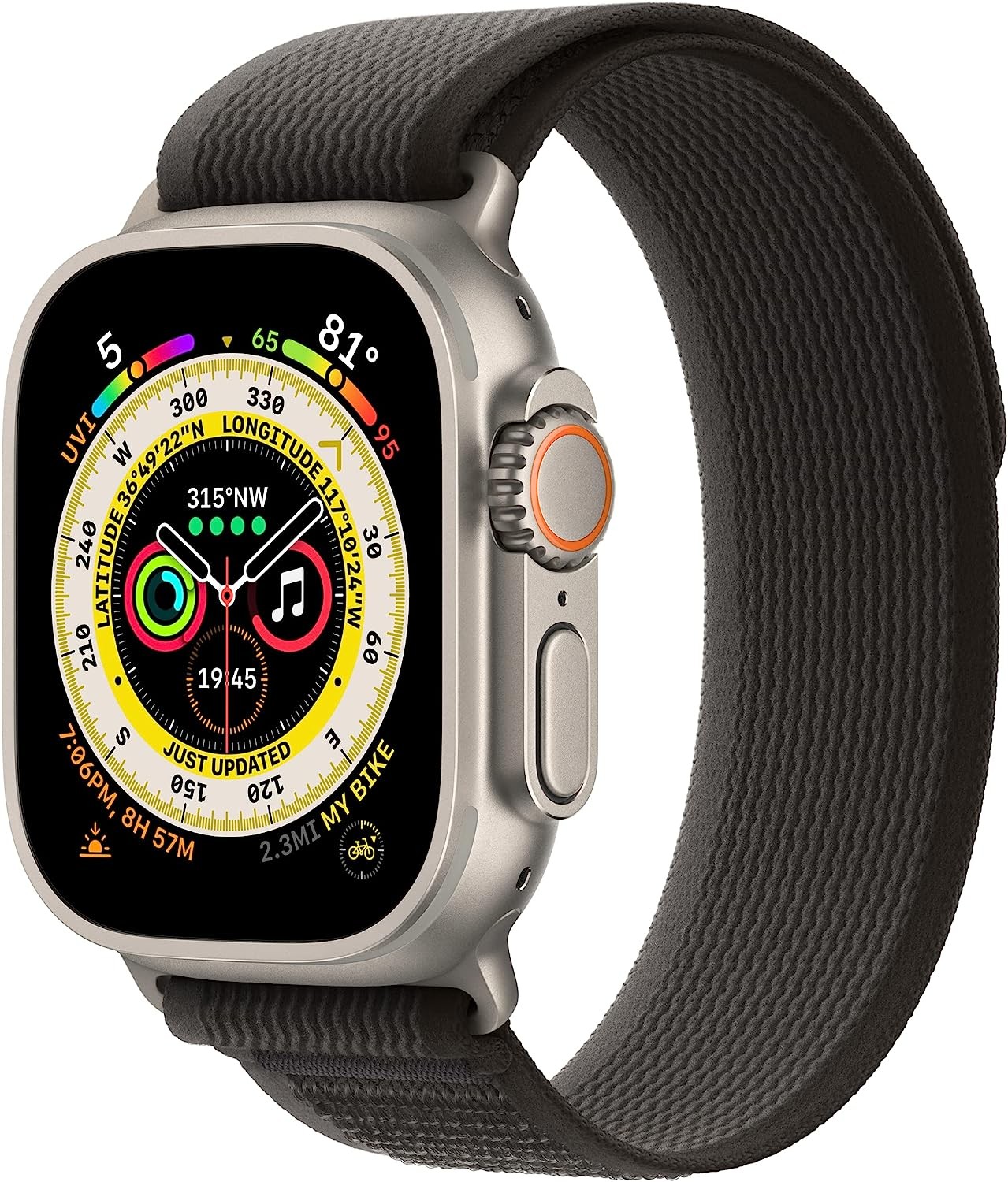 Apple Watch Band - Trail Loop (49mm) - Black/Gray - S/M