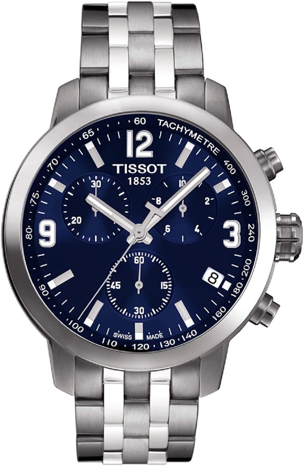 Mens PRC 200 Chronograph 316L Stainless Steel case Swiss Quartz Watch, Grey and Blue, Stainless Steel, 19 (T0554171104700)