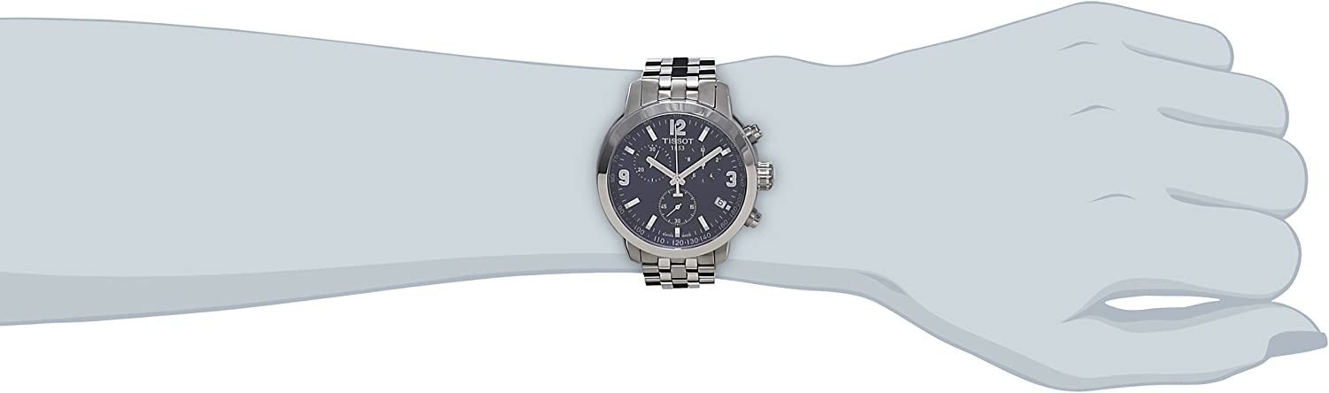 Mens PRC 200 Chronograph 316L Stainless Steel case Swiss Quartz Watch, Grey and Blue, Stainless Steel, 19 (T0554171104700)