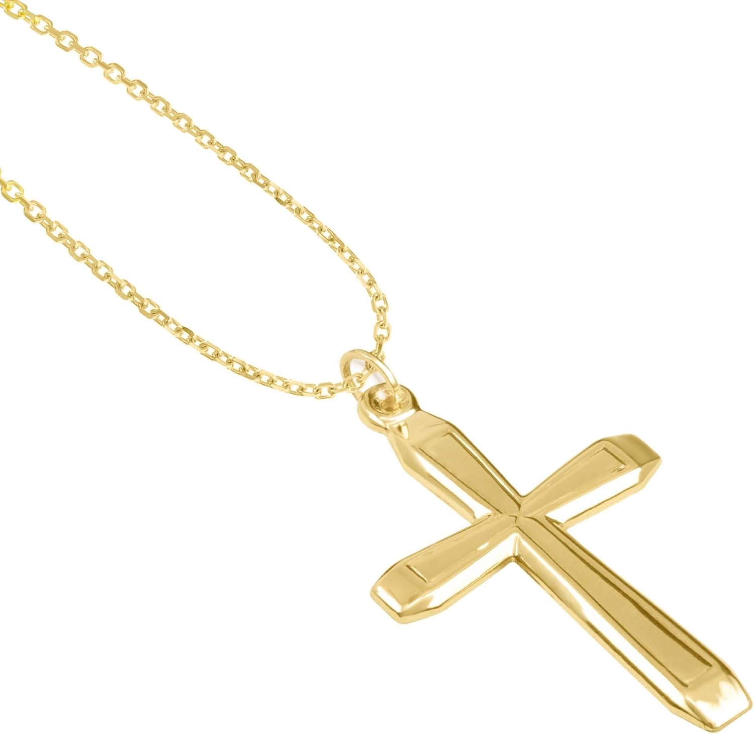 JULIETTE COLLECTION 14KT Yellow Gold Cross Religious Pendants/Charms for Men and Women - Available in Various Designs