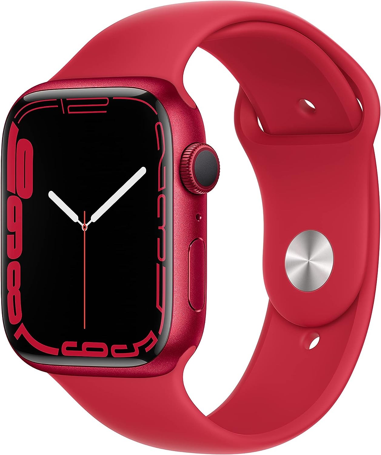 Apple Watch Series 7 [GPS 45mm] Smart Watch w/ (Product) RED Aluminum Case with (Product) RED Sport Band. Fitness Tracker, Blood Oxygen & ECG Apps, Always-On Retina Display, Water Resistant